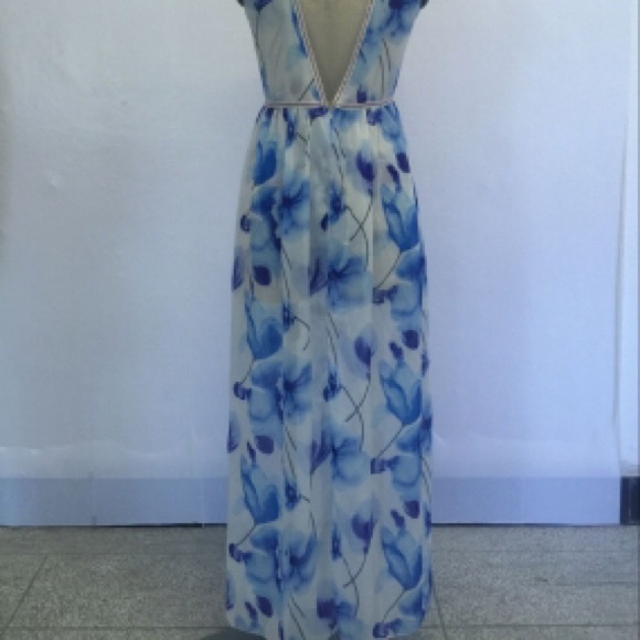 White and Blue Maxi Romper - Picture 4 of 8